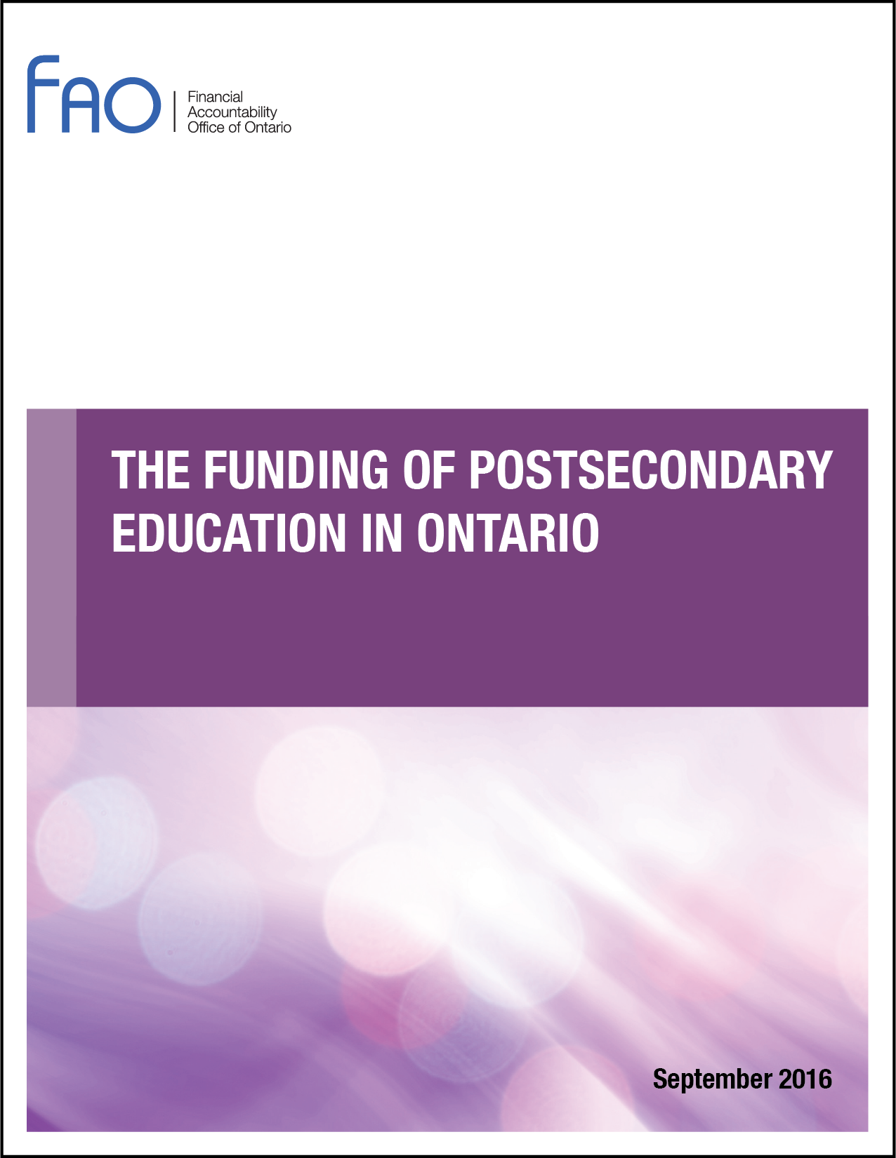 The Funding of Postsecondary Education in Ontario